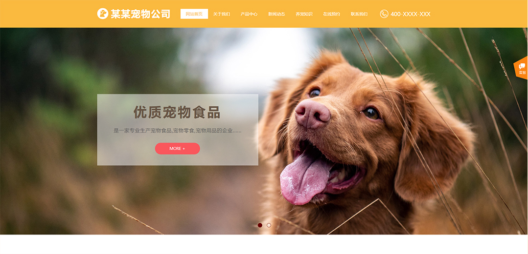 (帶手機版數(shù)據(jù)同步)自適應寵物類黃色通用網(wǎng)站模板 (帶手機版數(shù)據(jù)同步)自適應寵物類黃色通用網(wǎng)站模板